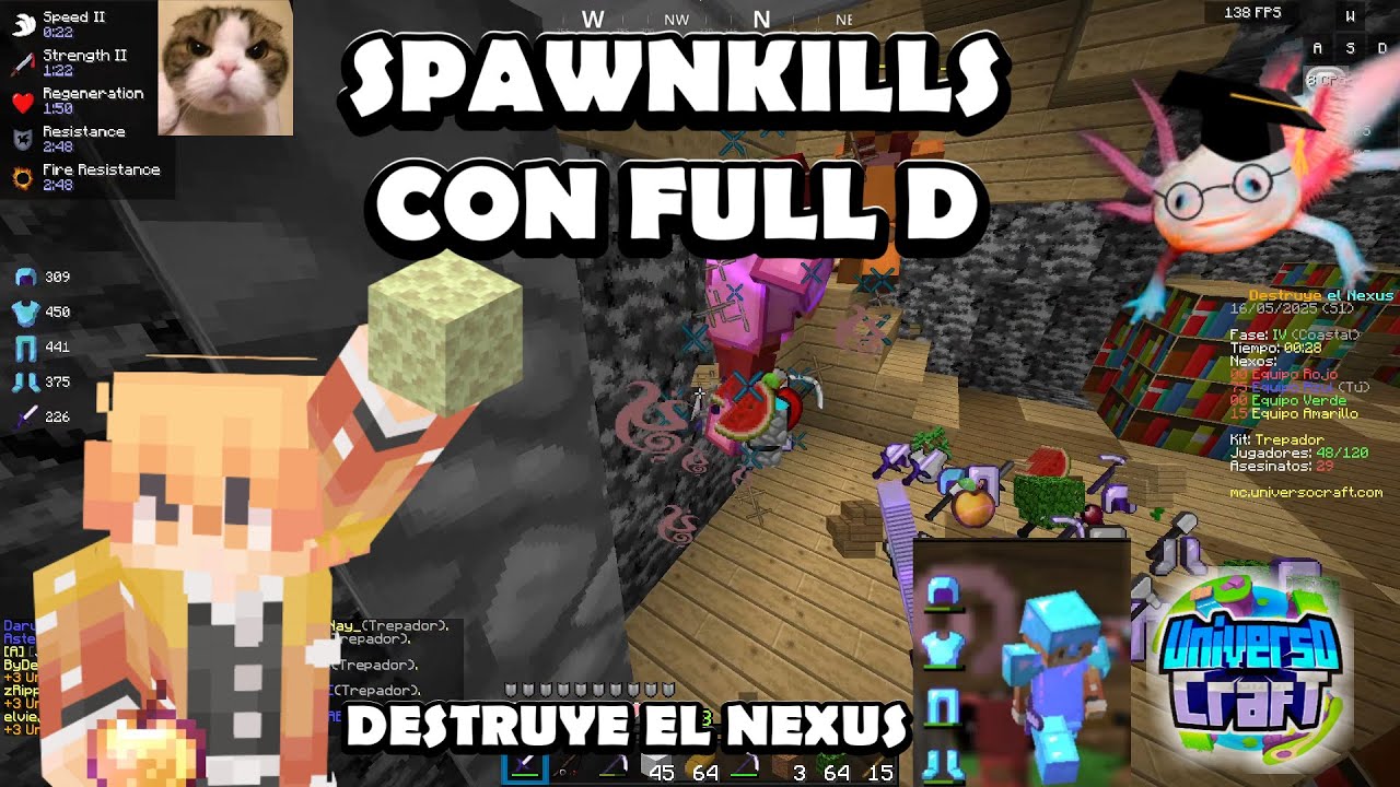 SPAWNKILLS CON FULL DIAMANTE EN DESTRUYE EL NEXUS -UNIVERSOCRAFT