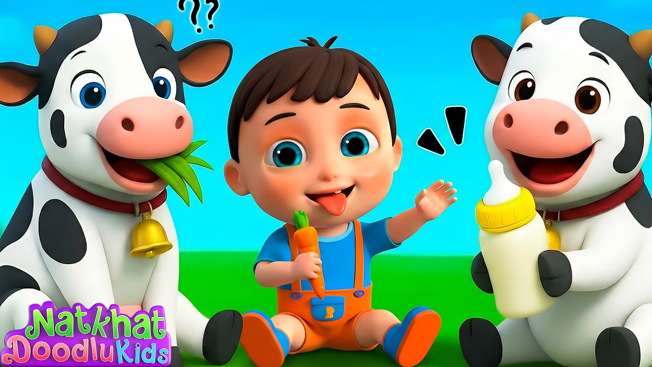 Gaiya Meri Aati Hai - मेरी गईया | Chunnu Munnu They Do Bhai | Hindi Nursery Rhymes & Kids songs