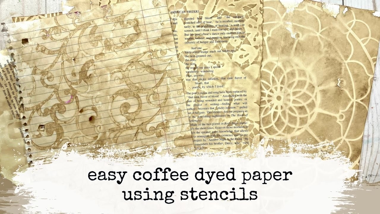 Easy coffee stained papers using stencils!