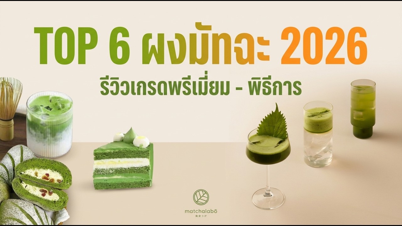 TOP 6 ผงมัทฉะ ยี่ห้อไหนดี 2026 | รีวิวเกรดพรีเมี่ยม - พิธีการ หอมเข้มเหมือนไปญี่ปุ่น