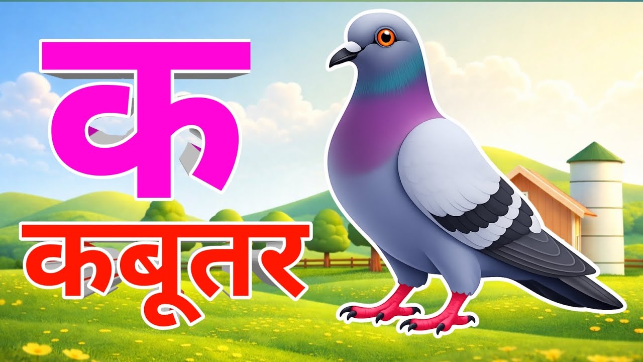 क से कबूतर, अ से अनार a se anaar k sekabutar | Hindi varnmala | ABCD क से कबूतरअ से अनार, for kids