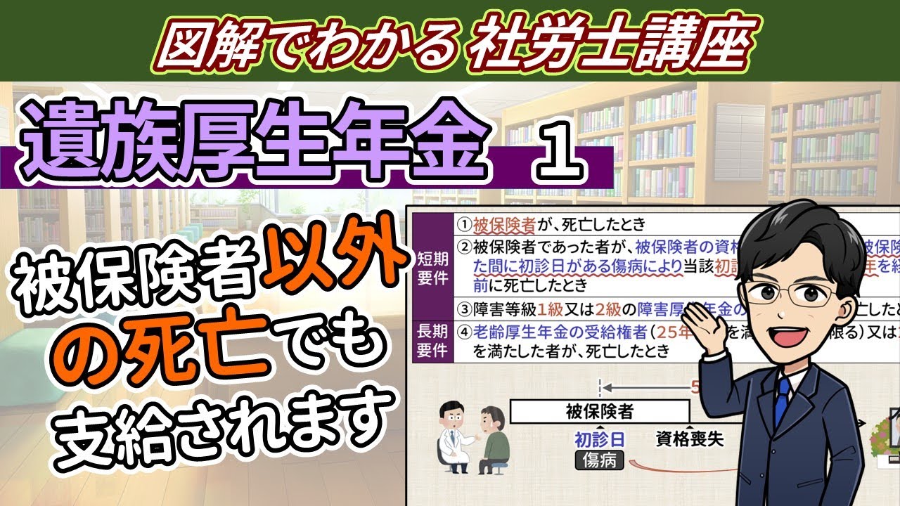 【遺族厚生年金①】支給要件（死亡した者の範囲と保険料納付要件）