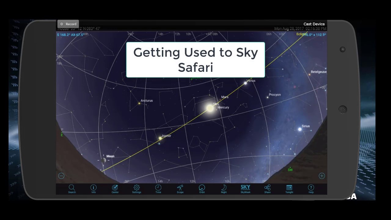 Getting Used to Sky Safari