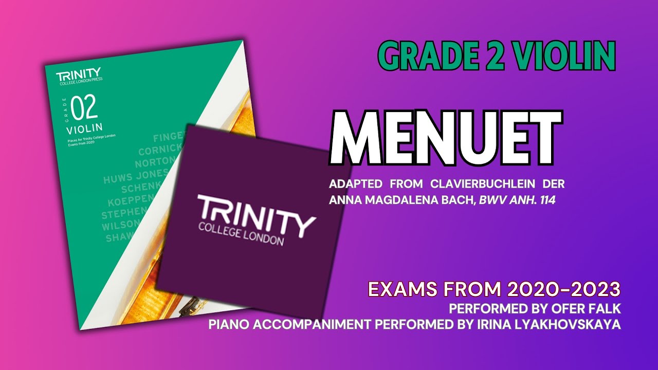 Menuet | Play along | Christian Petzold | Trinity College London Grade 2 Violin Exams from 2020