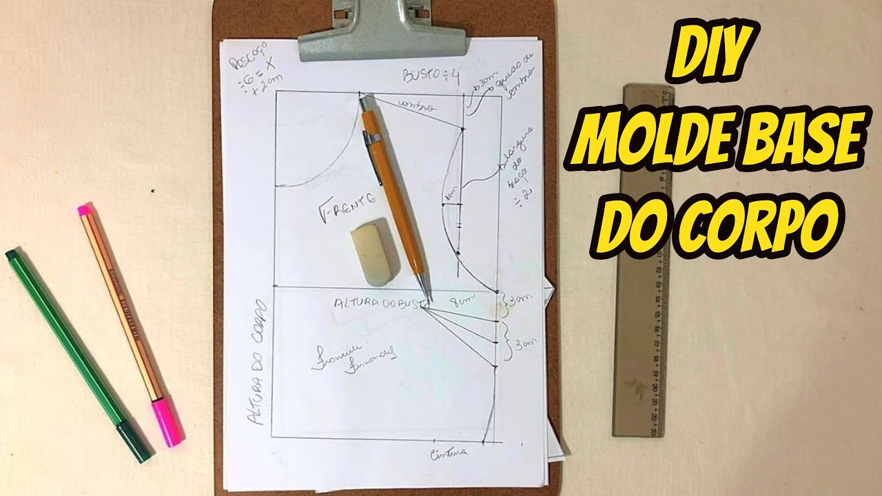 COMO FAZER MOLDE BASE DO CORPO (SOB MEDIDA) DIY FAÇA VOCÊ MESMA | AULA DE MODELAGEM