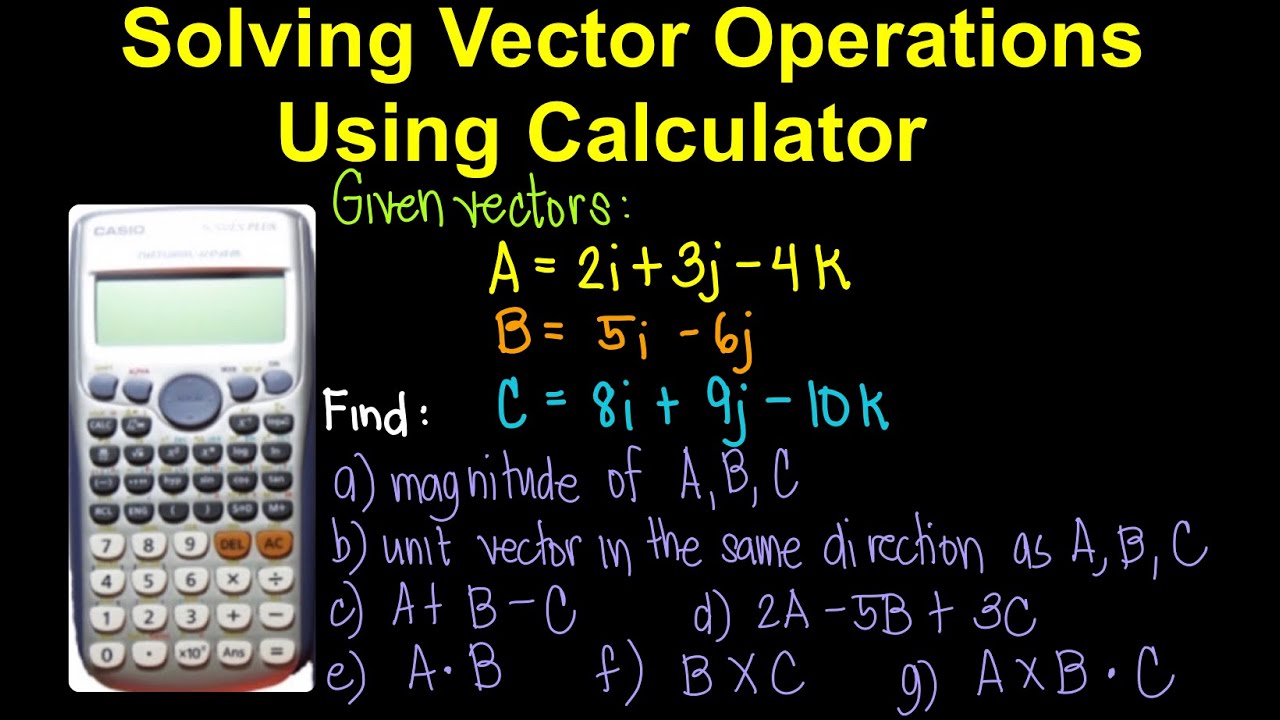 Solving Vector Operations Using Calculator (Tagalog/Filipino Math)