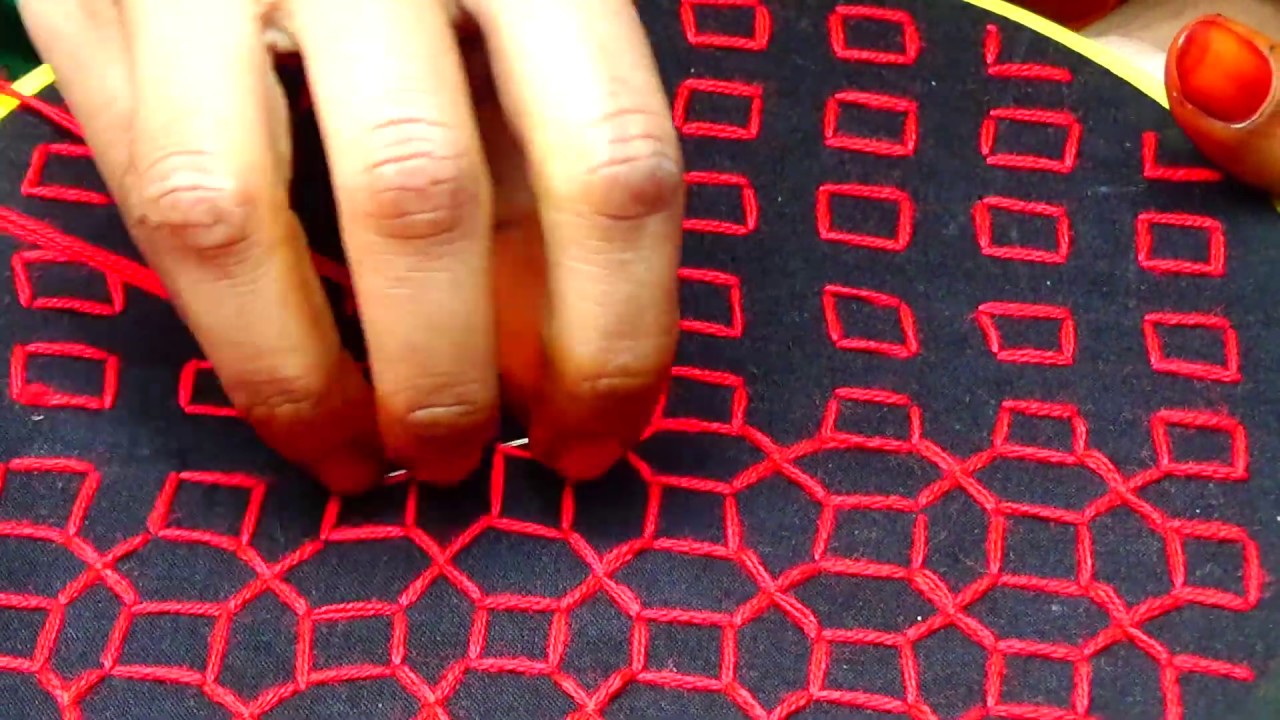 Latest Nokshi Katha Design:Baby Nokshi 2019,corner with football  Sewing (part #1) ♥♥ by D'Nokshi♥♥