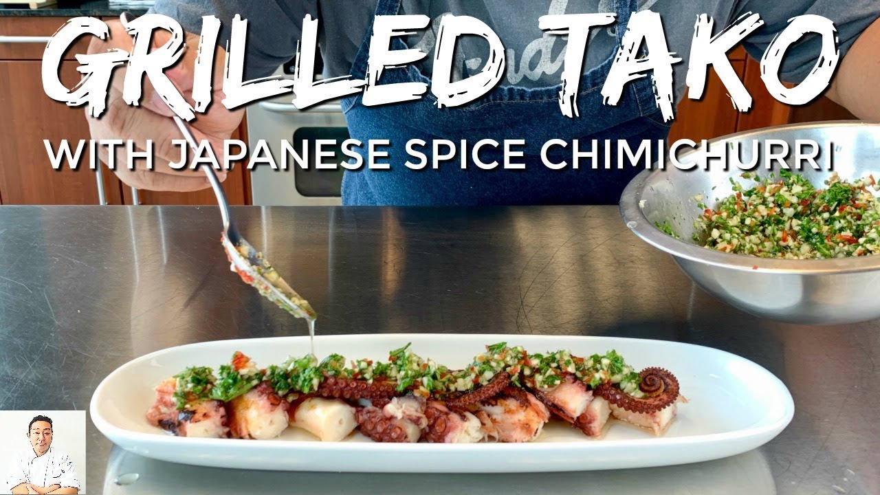 BEST Homemade Japanese Spice Chimichurri and Grilled Tako