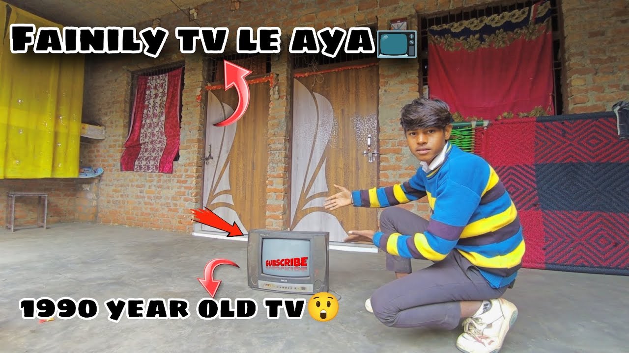 Finally tv 📺gher le aaya😍..1990 year old tv 📺😲#viral #hook #vlog 