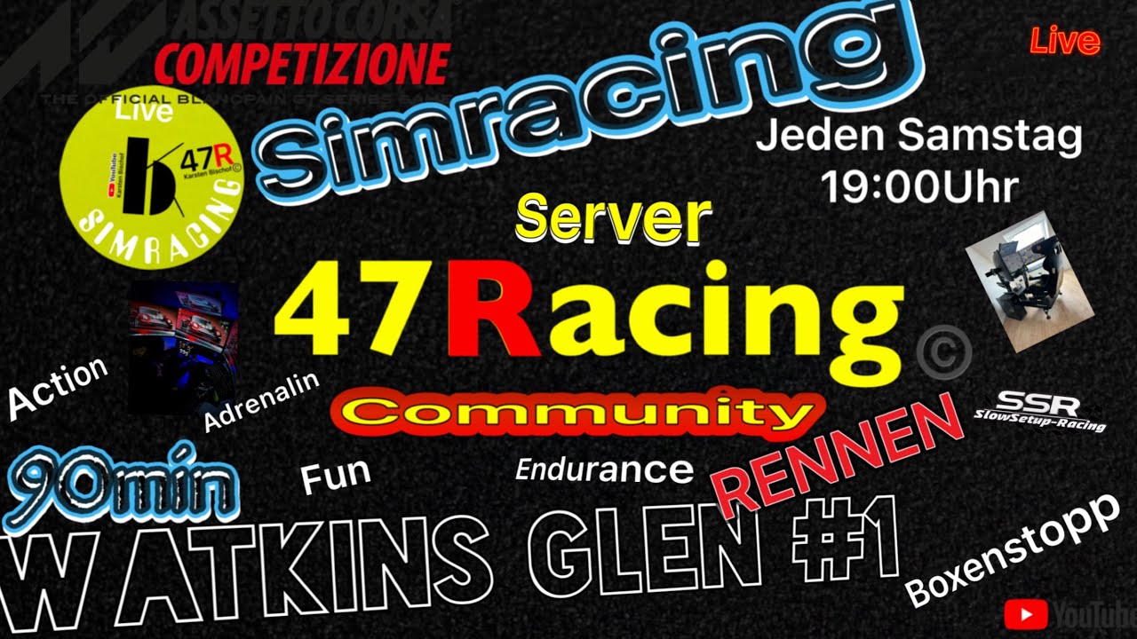 47Racing | Community Rennen #1 | Watkins Glen | SIM-Racing Assetto Corsa Competizione
