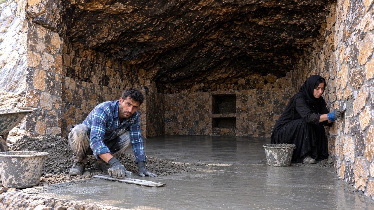 Transforming a Mountain Cave into a Safe Home | Hard Cave Rebuilding