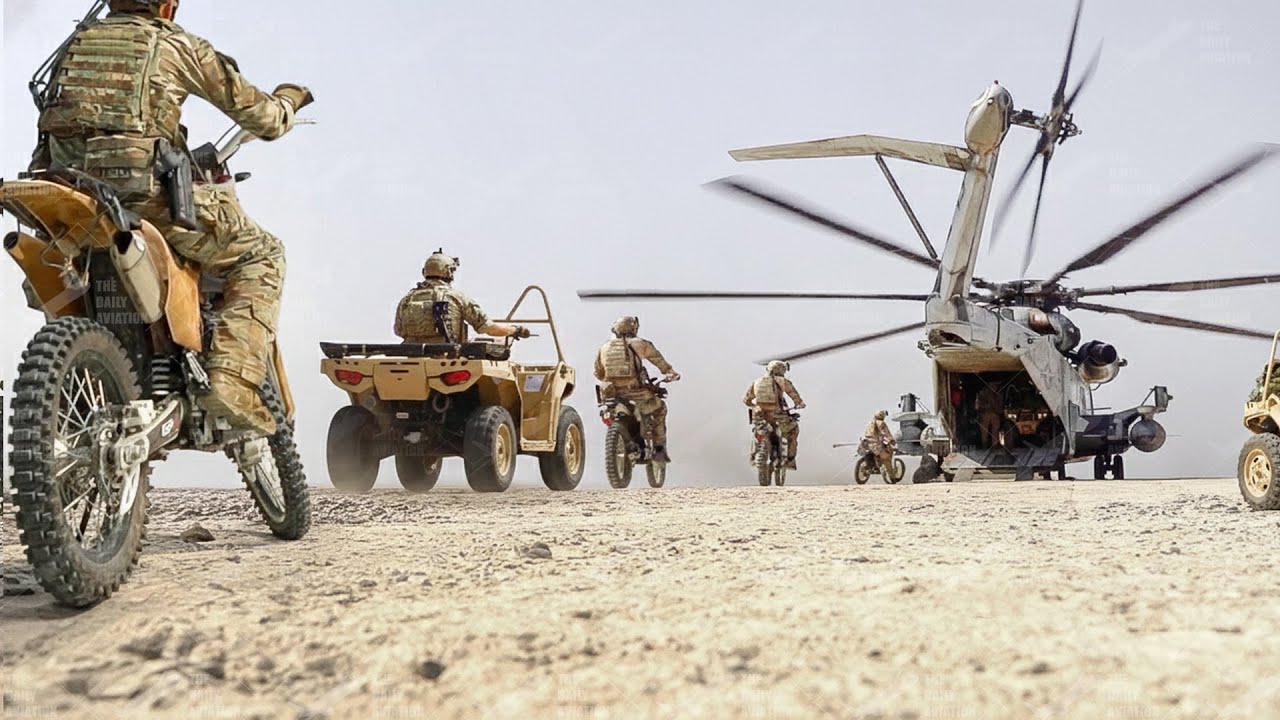How US Marines Tactical Team Board Their Massive Helicopter in Middle of Nowhere