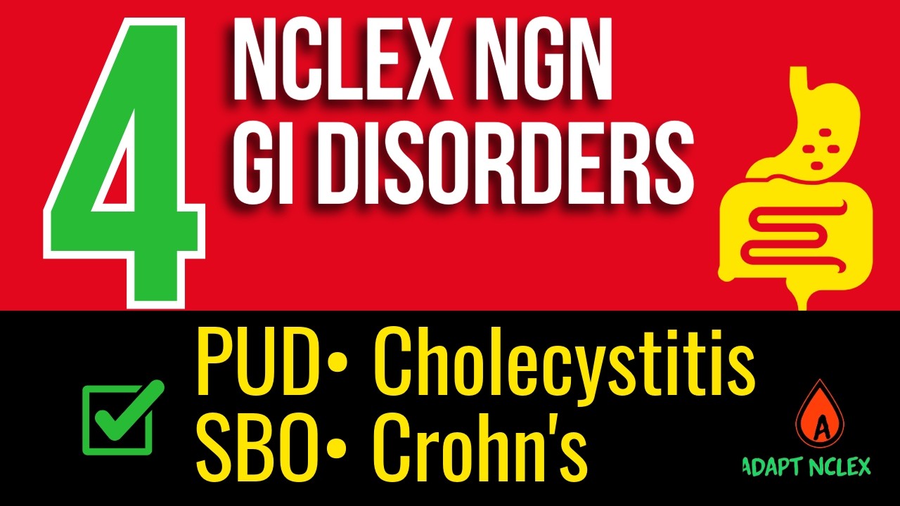 GI NEXT GEN NCLEX Review | PUD vs Cholecystitis vs Crohn's Disease vs Bowel Obstruction