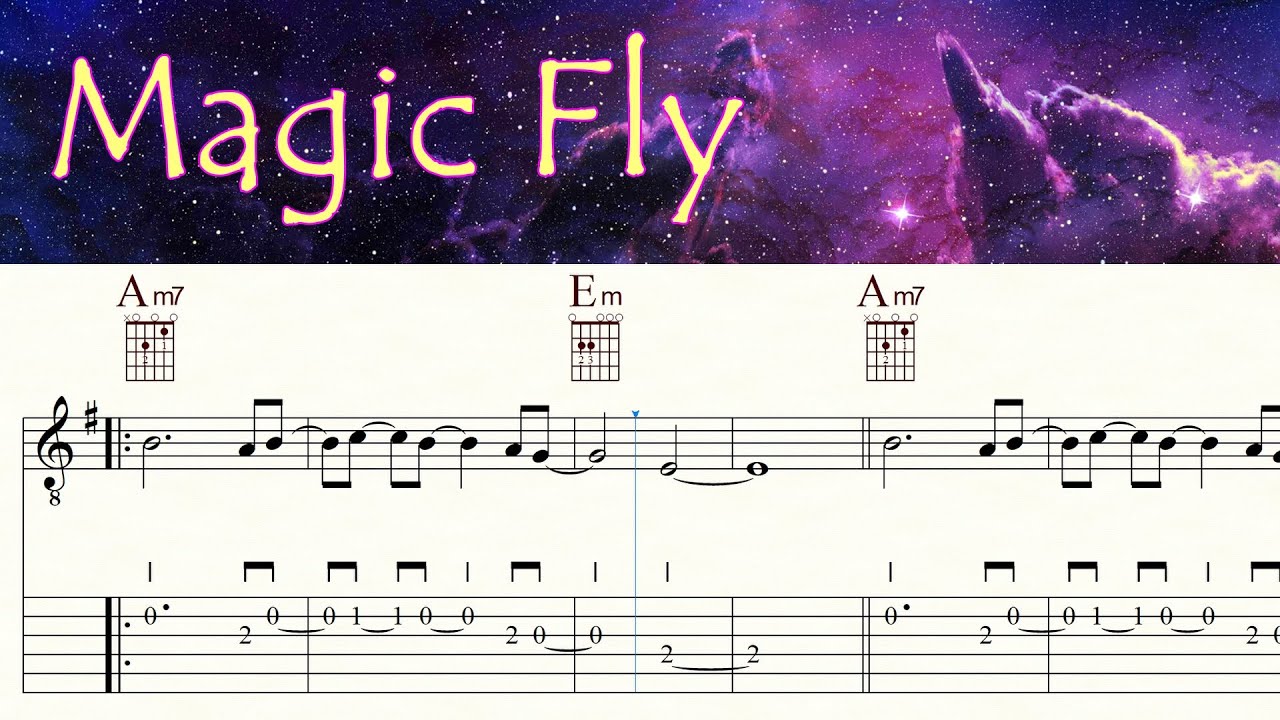 MAGIC FLY | SPACE | Guitar Lesson | Tutorial | TAB & Sheet music | + Playback | Free PDF