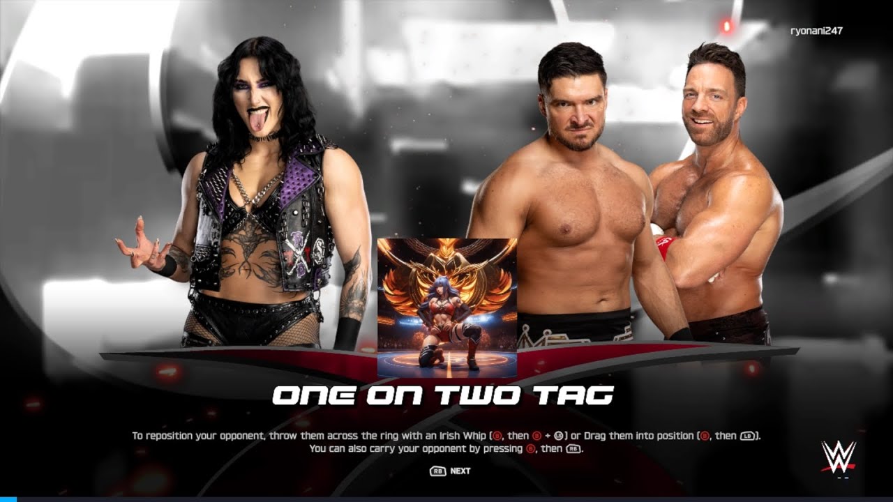 #wwe2k25 | Intergender Handicap match | Rhea Ripley vs LA Knight & Ethan Page | Request