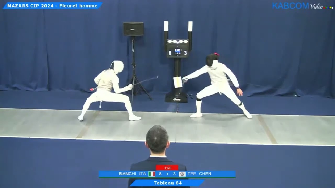 Paris World Cup 2024 SMF - L64 - Guillaume Bianchi ITA v Chen Chih Chieh TPE
