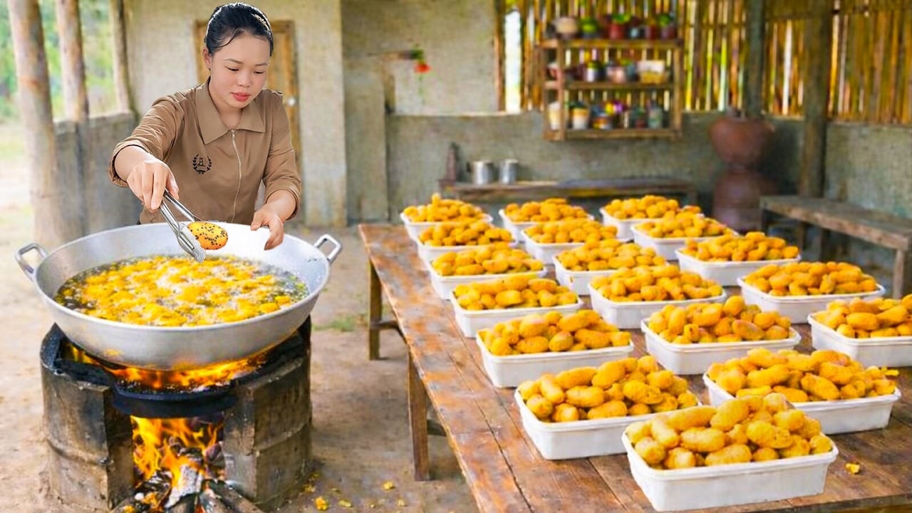 Special Recipe for Super-Delicious Sweet Potato Cakes to Sell at Market | Harvesting for Cooking