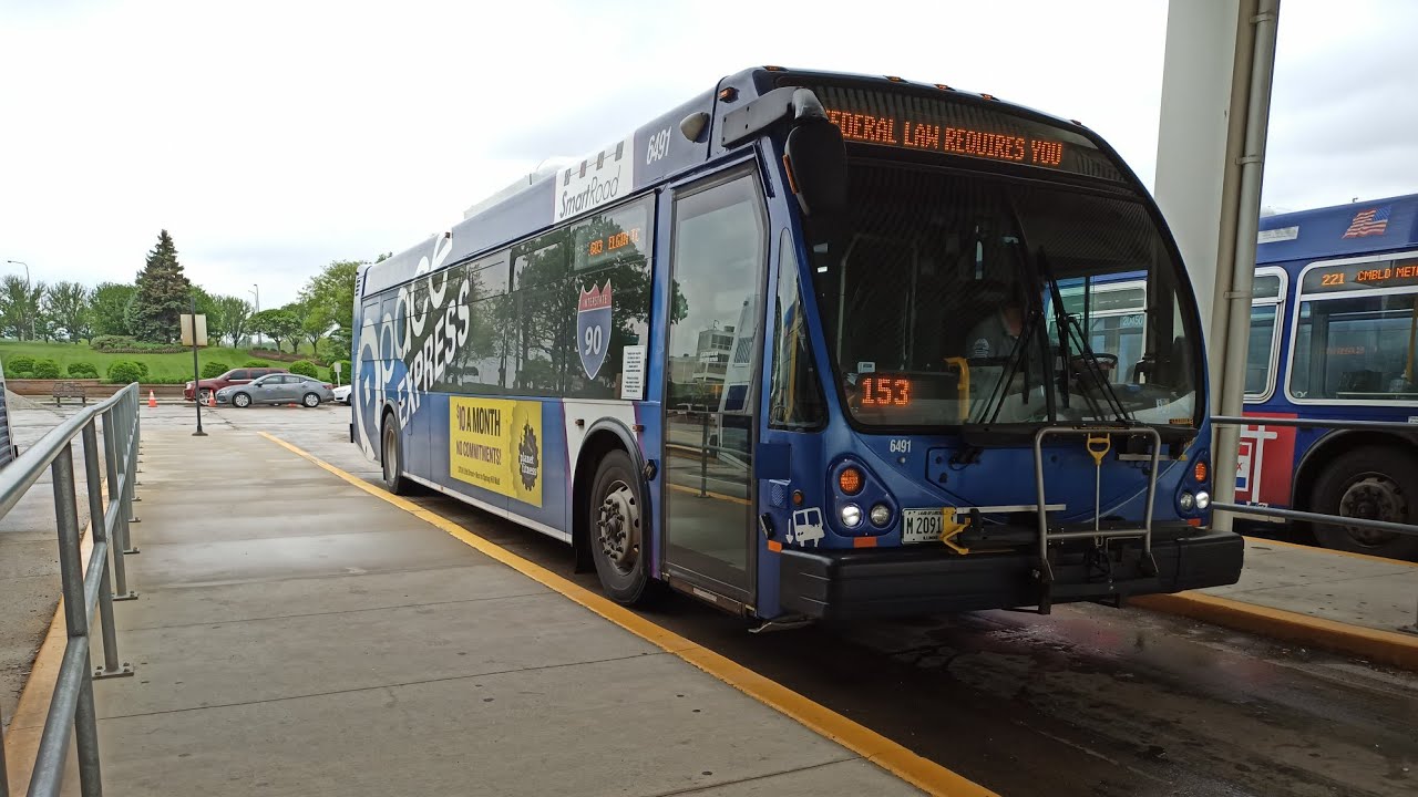 Ride On Pace Bus 2016 Eldorado National Axess BRT 6491 On Rt 603 to Elgin Transportation Center