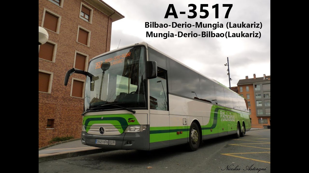 Bizkaibus. Linea A-3517 Bilbao-Derio-Mungia (Laukariz) Ida + Vuelta