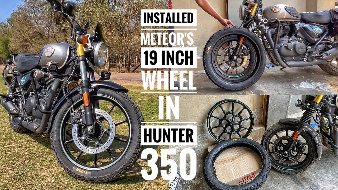 Meteor's 19inch Front Wheel in Hunter 350 || Hunter with Meteor Wheel || Hunter 350 Wheel Upgrade