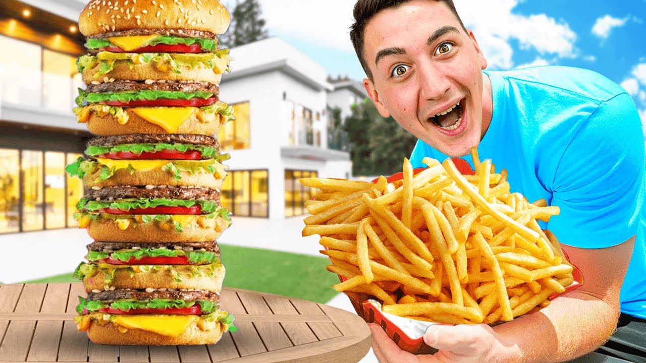 MANGIO 100 STRATI DI CIBO CHALLENGE ESTREMA! 🍔 Sfida Cibo su Cap e Kazu