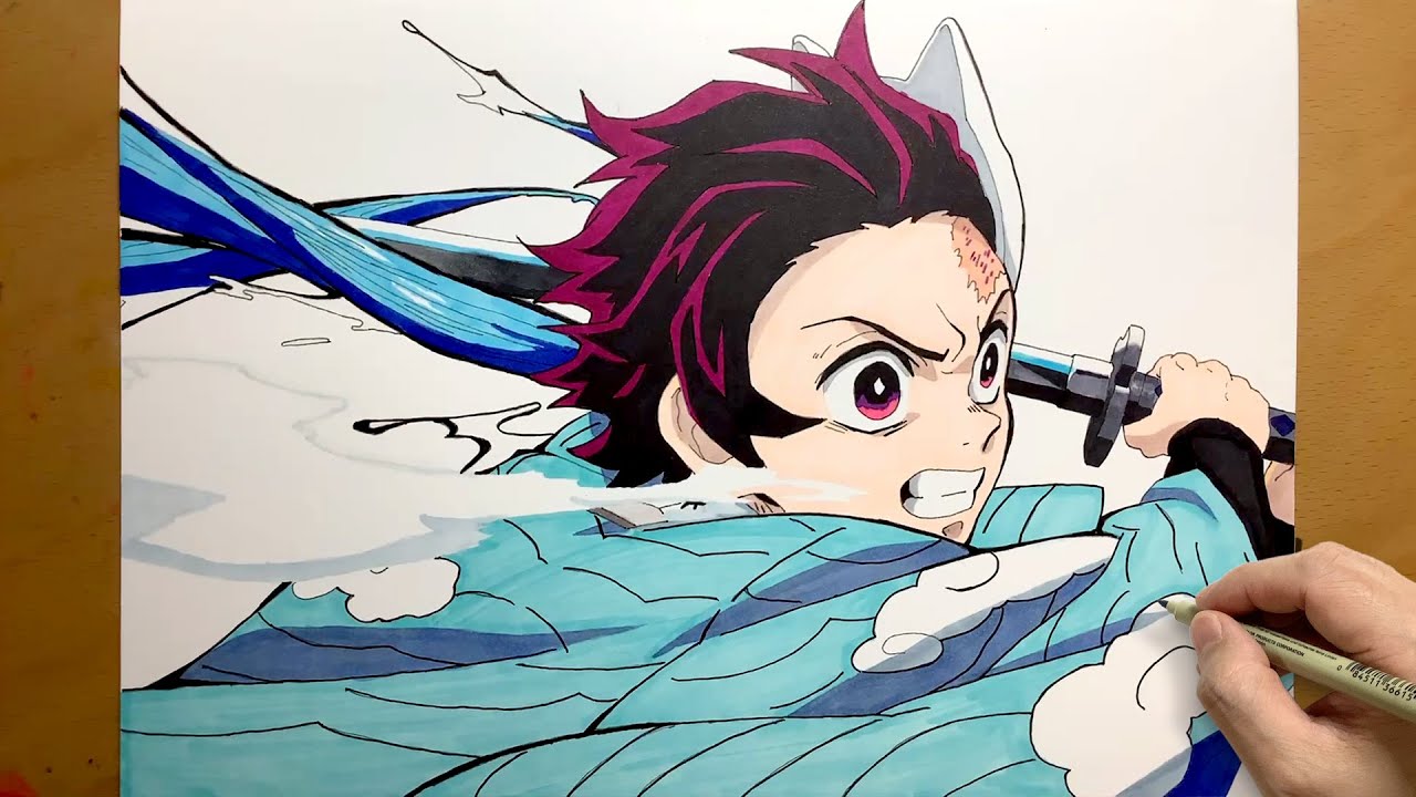 How to draw Tanjiro Kamado from Demon Slayer | Kimetsu no Yaiba | step by step | Tanjirou