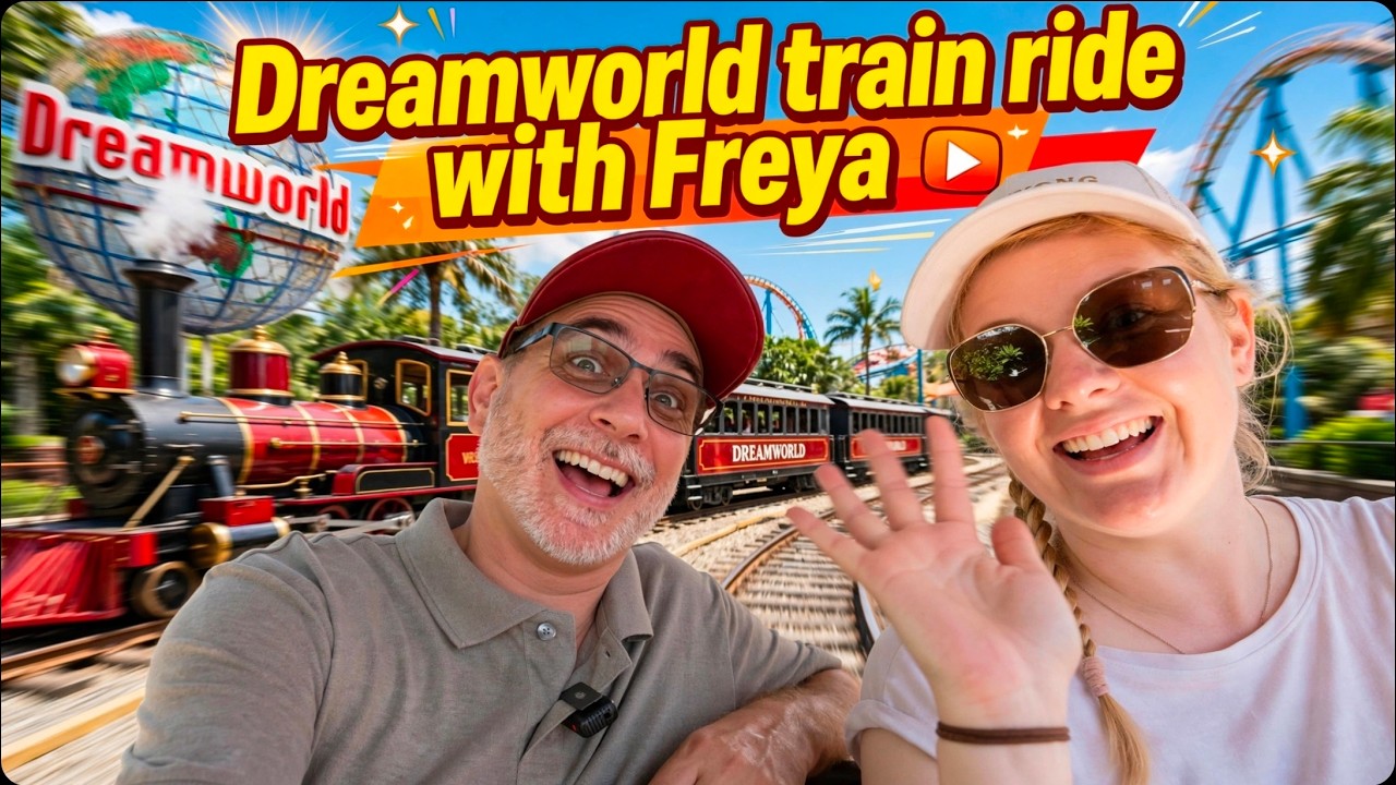 Dreamworld train ride with Freya