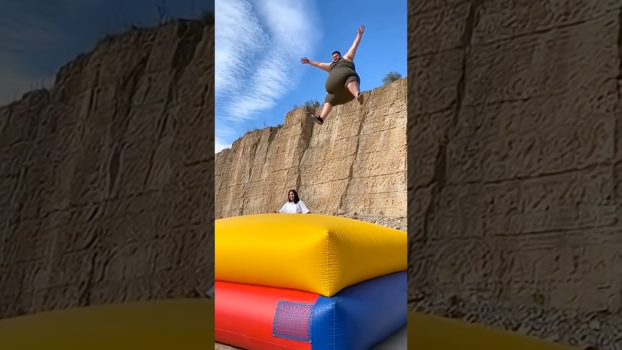 🔥Cliff Jump Airbag Challenge #1 