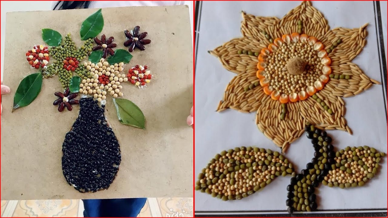 Amazing Grain & Pulses Craft Ideas for Home Decoration DIY Pulses Craft Projects#trending#diy #craft