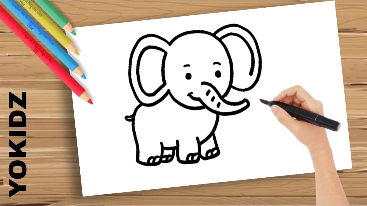 How To Draw A Cute Elephant Easy