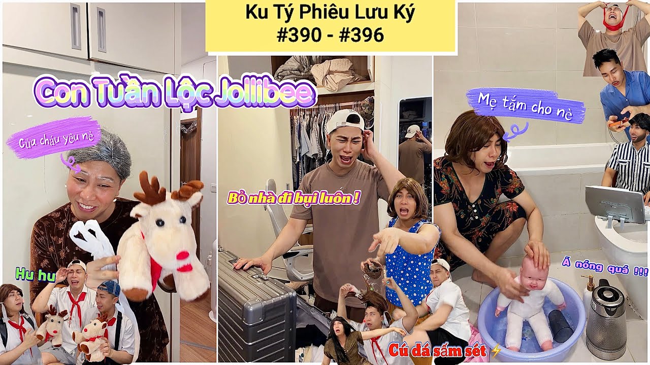 Ku Tý Phiêu Lưu Ký #390 - #396 (Tuyển tập video YouTube Shorts) : Tuần Lộc Jollibee, Mẹ Tắm Hồi Nhỏ
