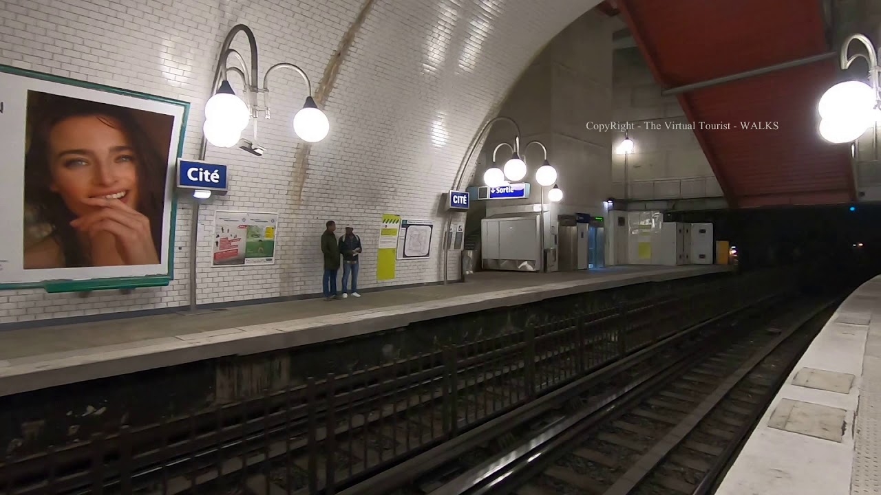 Paris - Walk Around CITE Metro Station in Paris, France