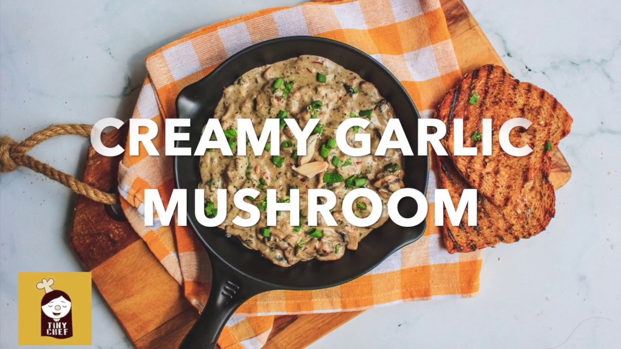 Creamy Garlic Mushroom Recipe with Garlic Bread