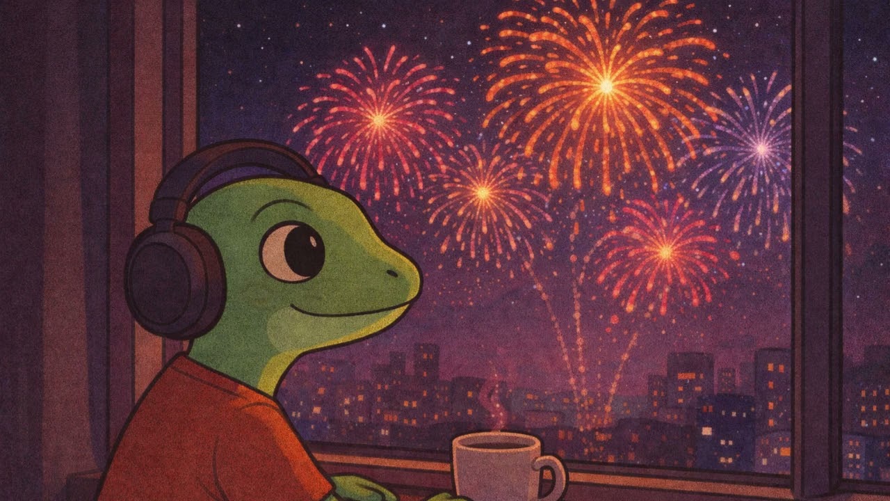 Gecko’s New Year’s Eve 🦎🎆 | Cozy Lo-Fi Beats & Midnight Reflection | Ambientlearn