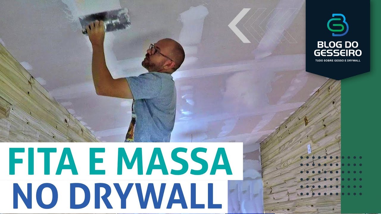 MASSA e FITA no GESSO DRYWALL AULA DETALHADA