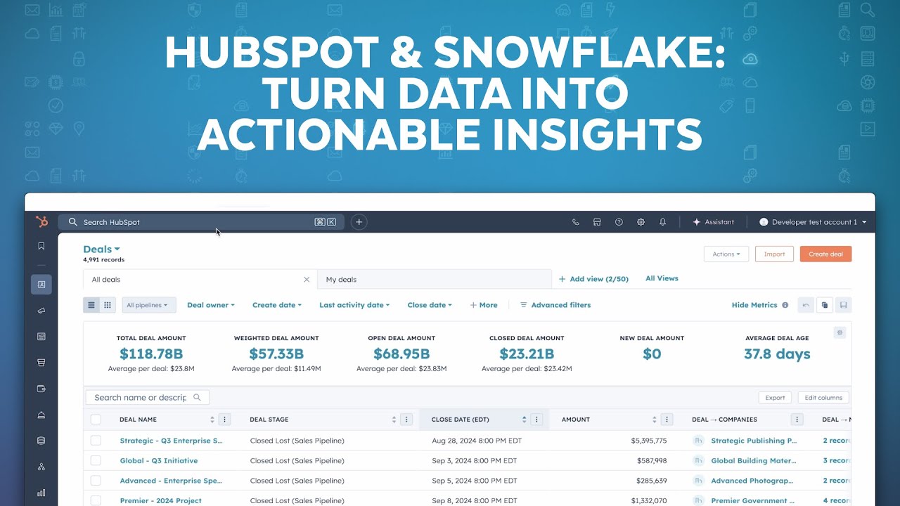 HubSpot & Snowflake: Turn Data Into Actionable Insights