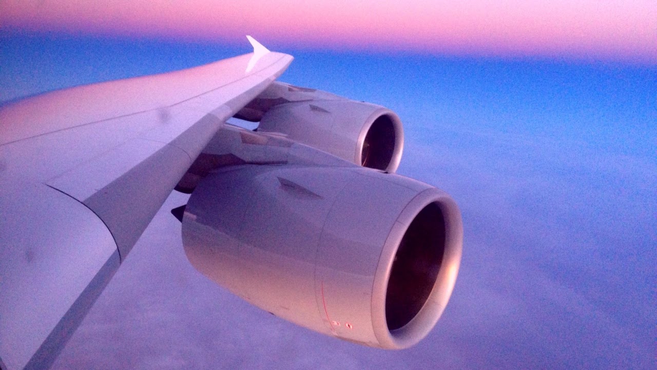 Shanghai - Frankfurt Lufthansa Airbus A380-800 Empty Sunset Flight (D-AIMJ)