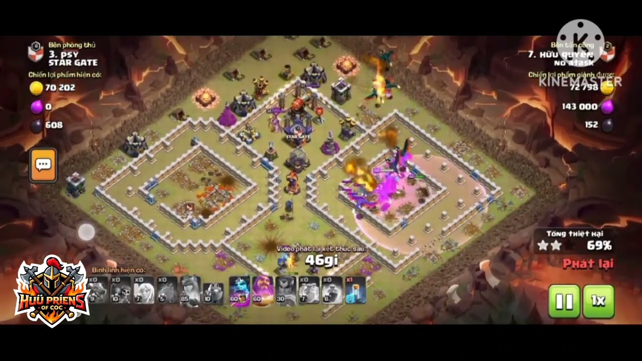 Trận war 🔥 hall 14 đối đầu hall 16 rull cức gát [hữu quyền coc 🔥] @ClashOfClans 