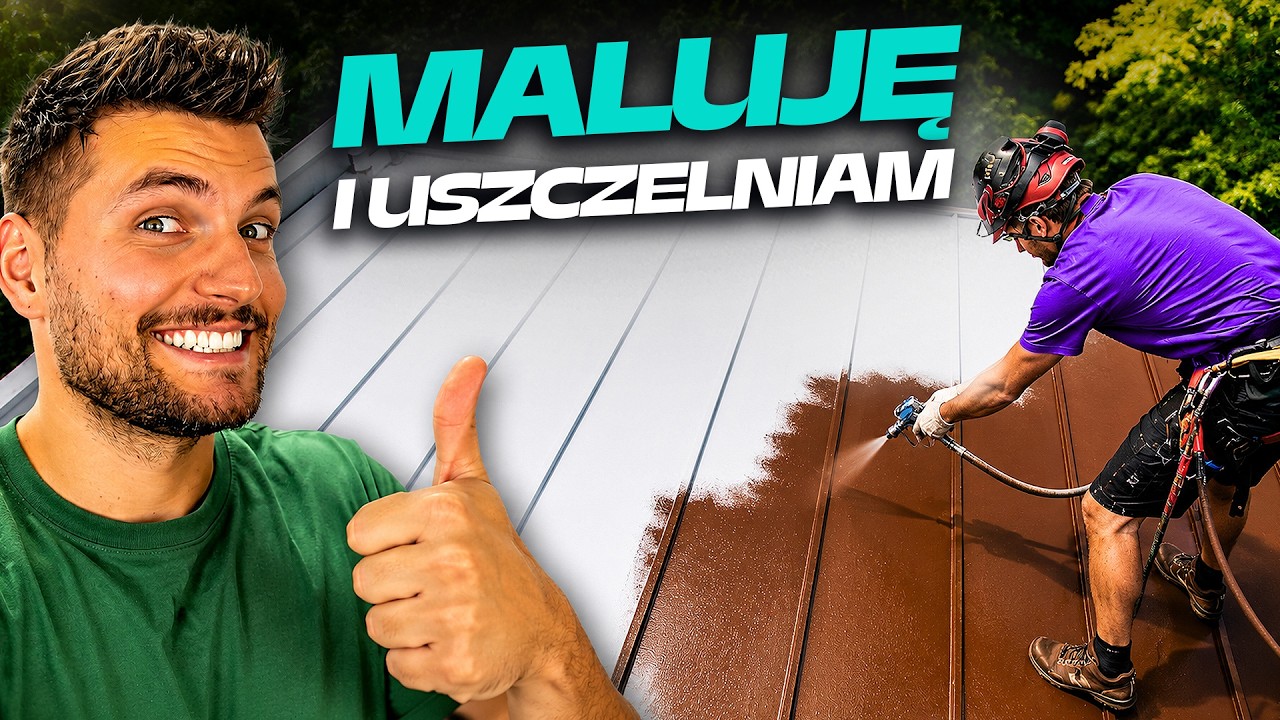 Nexler izofol roof czyli farba uszczelniająca dach z blachy. Remont dachu płaskiego | DOMINIK MALUJE