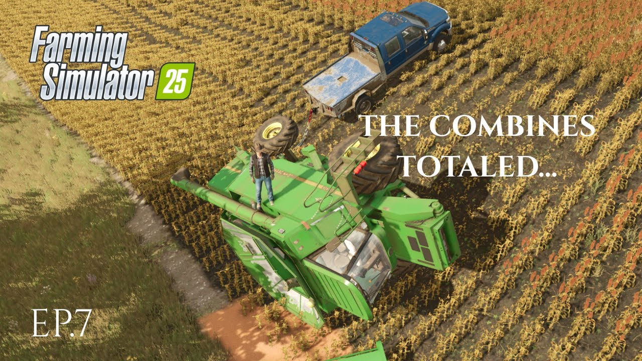 JD 9600 COMBINE TIPS ON A STEEP HILLSIDE!