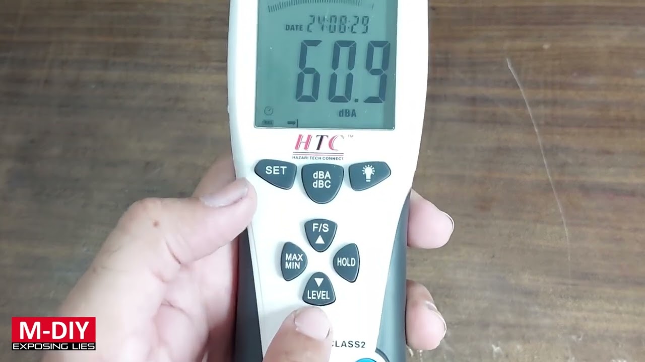 Measuring Decibels Using HTC Sound Level Meter SL 1352! 1080p