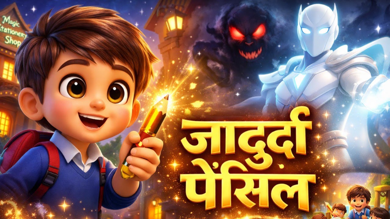 जादुई पेंसिल और अंधेरे का दुश्मन 👹 | 3D Hindi Cartoon | Kids Adventure Story#2026
