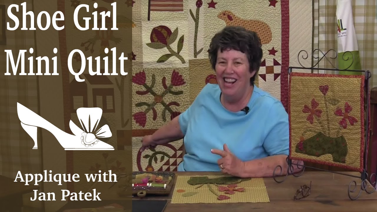 Jan Patek Applique- Shoe Girl Table Stand Mini Quilt