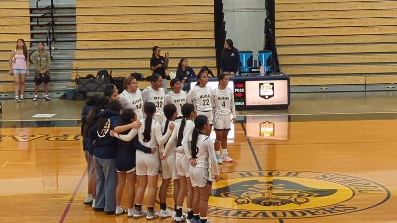 Dec 13, 2025: Lady Marauders singing Waipahu High School's Alma Mater song at the end of the game