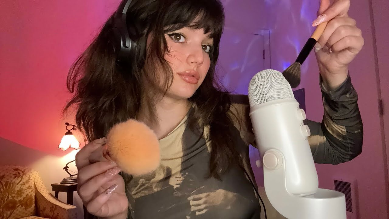 ASMR | 20+ Minutes Of Mic Brushing and Face Brushing With Invisible Scratching (Foam & Bare Mic)