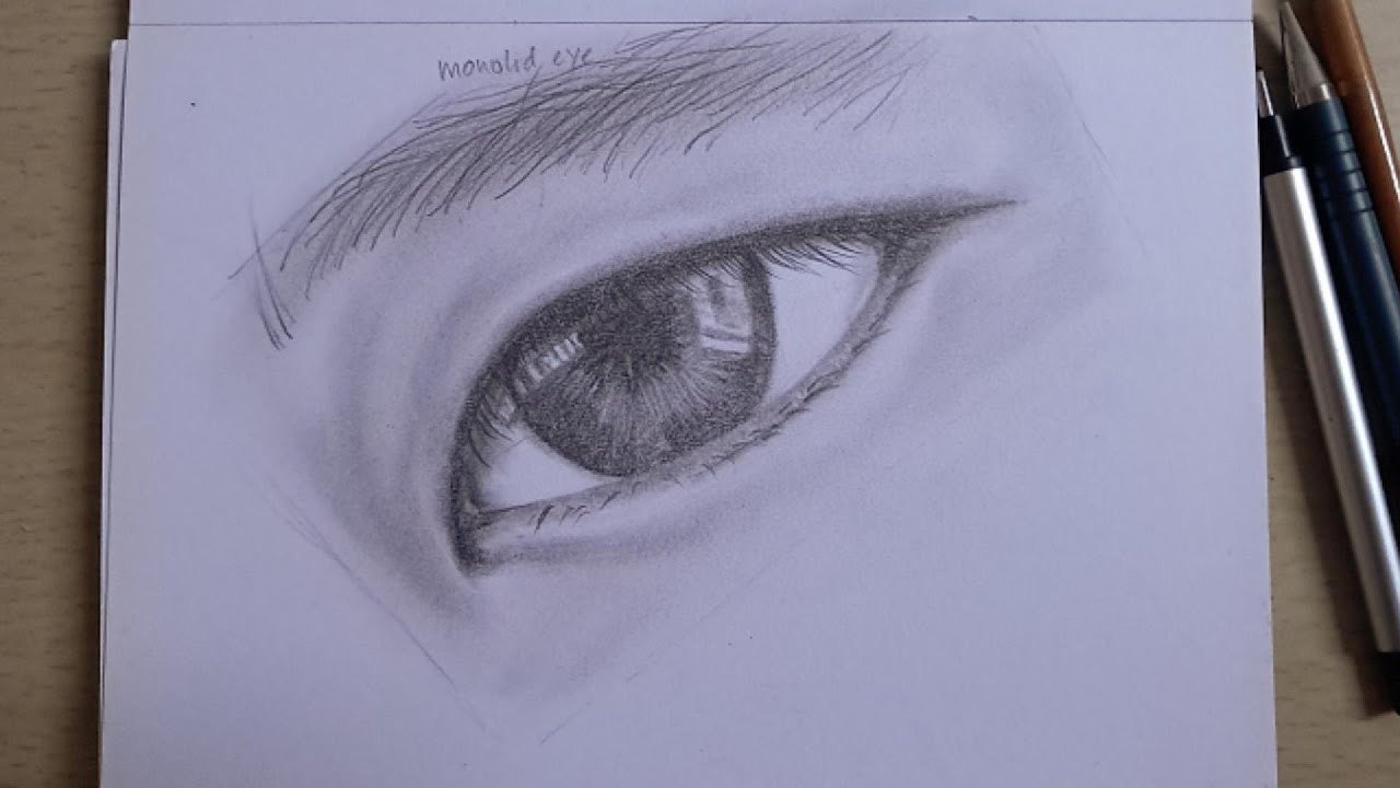 How to Draw Realistic Monolid Eye | Sketch Drawing