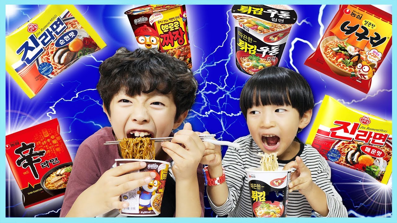 어떤라면이 젤 맛있을까? 뽀로로짜장! 튀김우동! 진라면 등등! 라면이 너무많아!~선택은? Pororo  Black Noodle eating/ 정훈TV