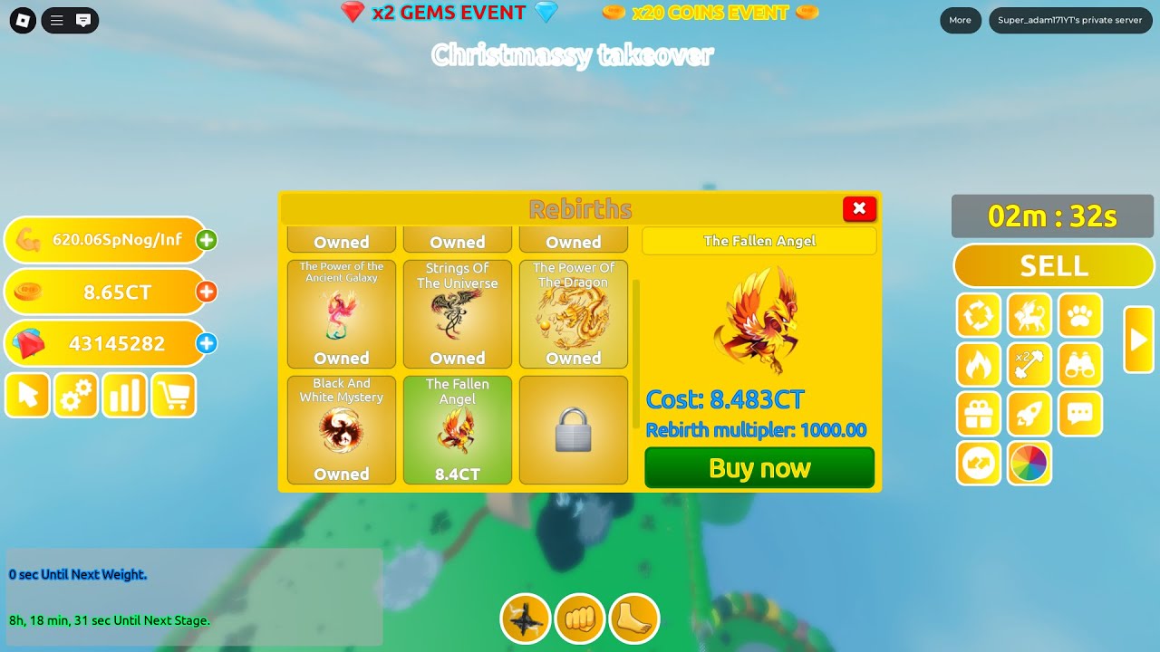 Getting 8Th Rebirth And Stages And Weights In Fast Lifting Simulator