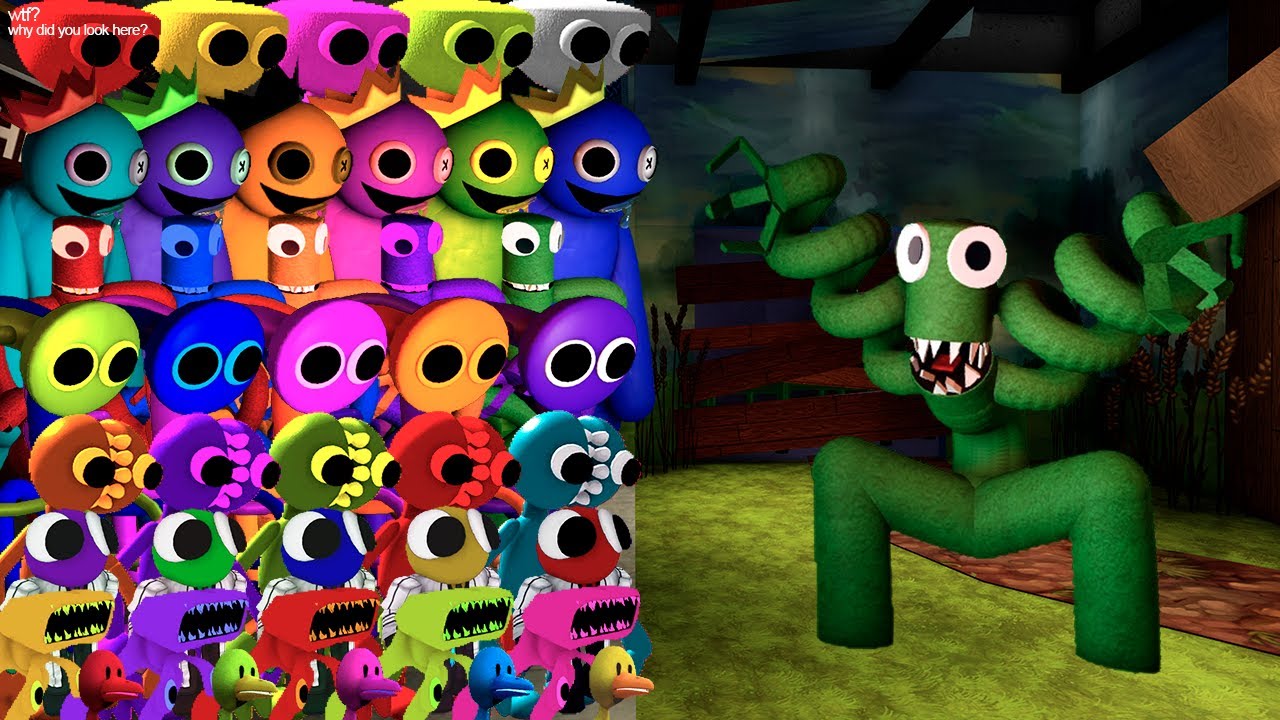FNF Green Swaps Boyfriend but vs Rainbow Friends All Phases | Friday Night Funkin Mod Roblox