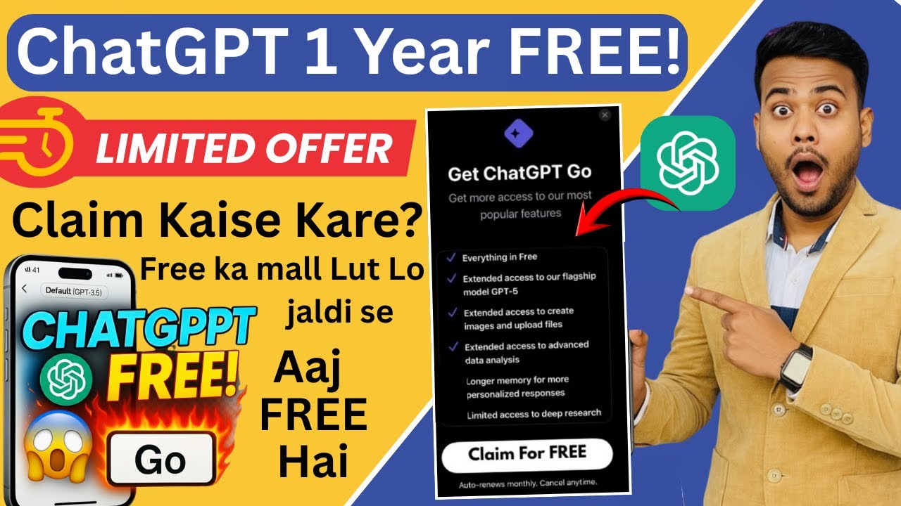 How to claim ChatGPT free, ChatGPT Go redeem, ChatGPT Go subscription